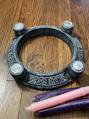 Abbey Press Celtic Knot Advent Candle Holder Wreath 4 Taper Candles